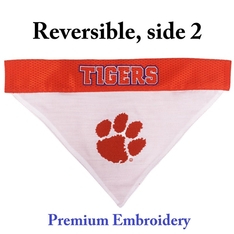 Pets First Collegiate Pet Accessories, Reversible Bandana, Clemson Tigers, Small/Medium - Image 2